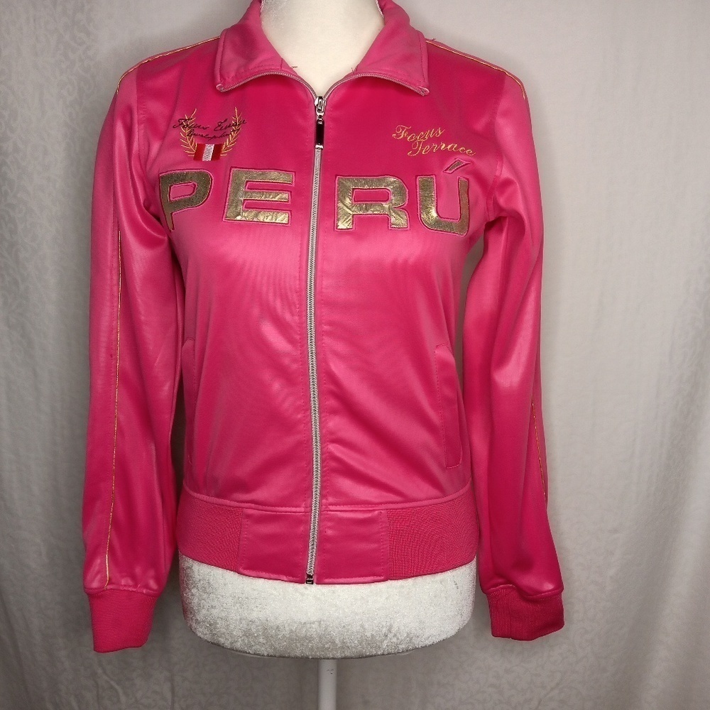 JUST DESIGN Graphic Track Jacket Sz S